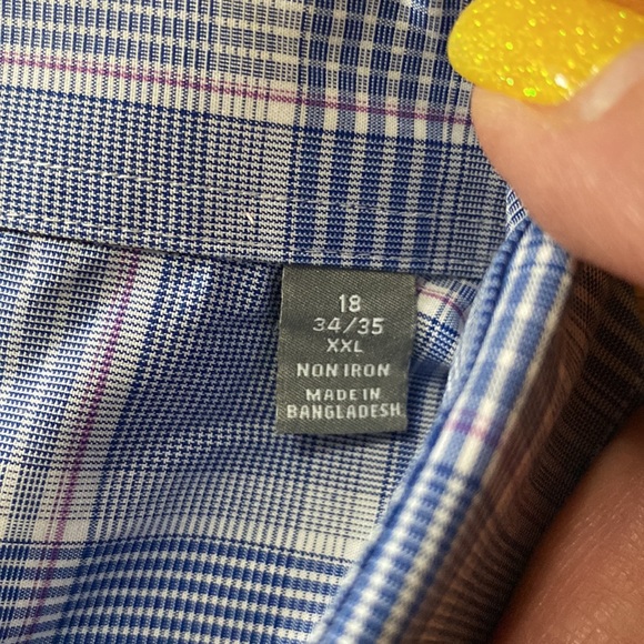 Michael Kors regular fit air soft stretch plaid cotton men’s dress shirt XXL 🌞 - Picture 10 of 13
